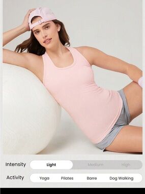 Women's Light Pink Ribbed Racerback Tank Top